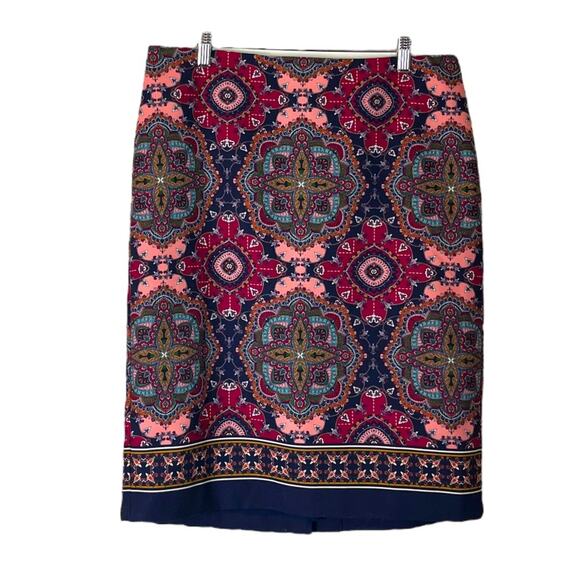 Talbots Pencil Skirt Straight Textured Burgundy Pink Multicolored Women’s 12 - Picture 3 of 9